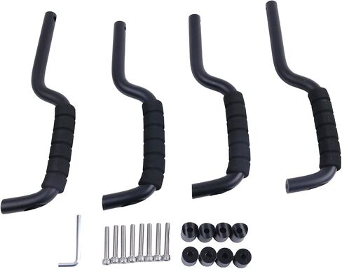 4PCS Front and Rear Roll Bar Grab Handles Compatible with Ford Bronco 2 and 4 Door 2021 2022 Black in Saudi Arabia