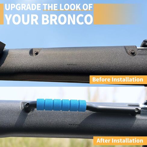 Bronco Front & Rear Roll Bar Grab Handles Compatible with 2023 2024 New Ford Bronco 2021 2022 4 Door, Aluminum Alloy Grip Handles Bronco Interior Accessories, 4 Pack(Not Fit Bronco Sport) in Saudi Arabia