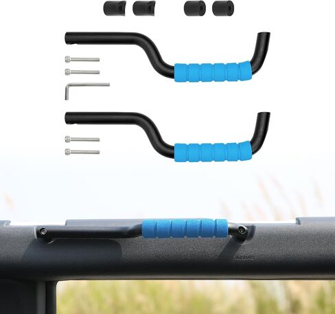 Bronco Front & Rear Roll Bar Grab Handles Compatible with 2023 2024 New Ford Bronco 2021 2022 4 Door, Aluminum Alloy Grip Handles Bronco Interior Accessories, 4 Pack(Not Fit Bronco Sport) in Saudi Arabia