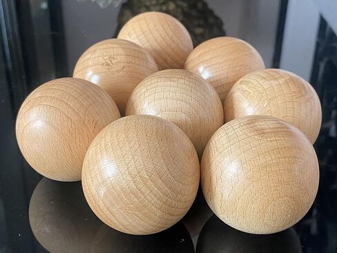 AnNafi® Wooden Ball | Swedish Stickhandling Balls | Hardwood Balls | No-Bounce Floorball, Training Equipment for Floor Dribbling Skills, Dekes & Ball Handling Drills | 2-Inch Diameter Hockey Ball in Saudi Arabia