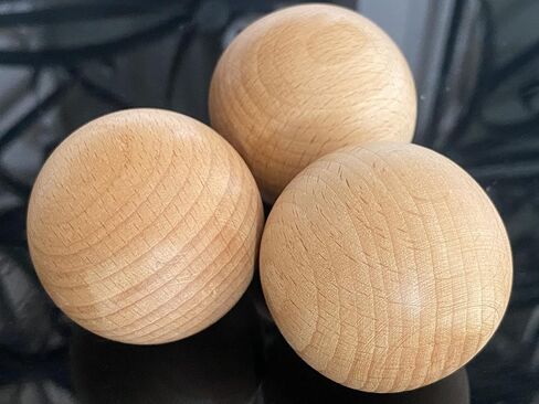 AnNafi® Wooden Ball | Swedish Stickhandling Balls | Hardwood Balls | No-Bounce Floorball, Training Equipment for Floor Dribbling Skills, Dekes & Ball Handling Drills | 2-Inch Diameter Hockey Ball in Saudi Arabia