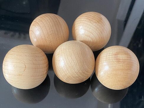AnNafi® Wooden Ball | Swedish Stickhandling Balls | Hardwood Balls | No-Bounce Floorball, Training Equipment for Floor Dribbling Skills, Dekes & Ball Handling Drills | 2-Inch Diameter Hockey Ball in Saudi Arabia