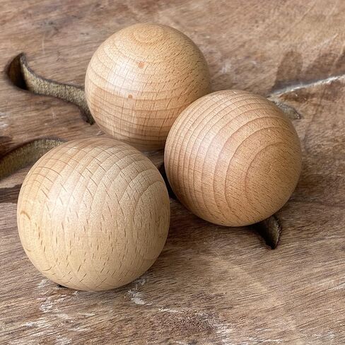 AnNafi® Wooden Ball | Swedish Stickhandling Balls | Hardwood Balls | No-Bounce Floorball, Training Equipment for Floor Dribbling Skills, Dekes & Ball Handling Drills | 2-Inch Diameter Hockey Ball in Saudi Arabia