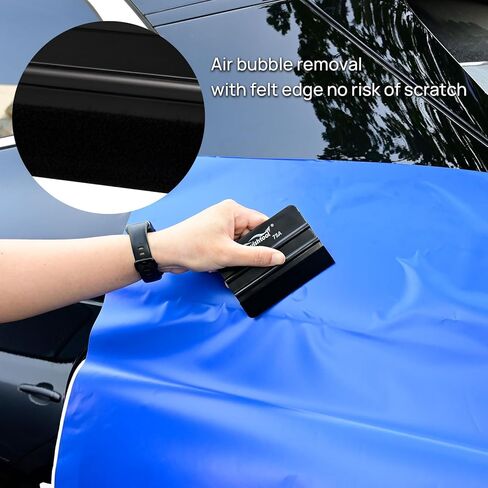 NEWISHTOOL ممسحة لباد للفينيل، أداة ممسحة من الفينيل بحافة سوداء مقاس 10.16 سم، أدوات لف الفينيل ممسحة تظليل النوافذ، أداة مكشطة لملصقات الرسم، ممسحة بلاستيكية لتثبيت الفيلم، حزمة من 6 قطع in Kuwait