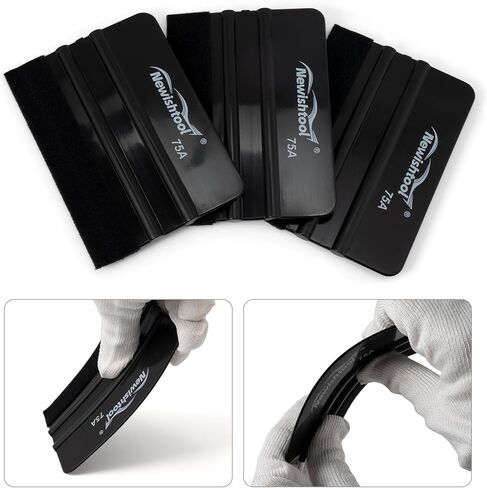 NEWISHTOOL ممسحة لباد للفينيل، أداة ممسحة من الفينيل بحافة سوداء مقاس 10.16 سم، أدوات لف الفينيل ممسحة تظليل النوافذ، أداة مكشطة لملصقات الرسم، ممسحة بلاستيكية لتثبيت الفيلم، حزمة من 6 قطع in Kuwait