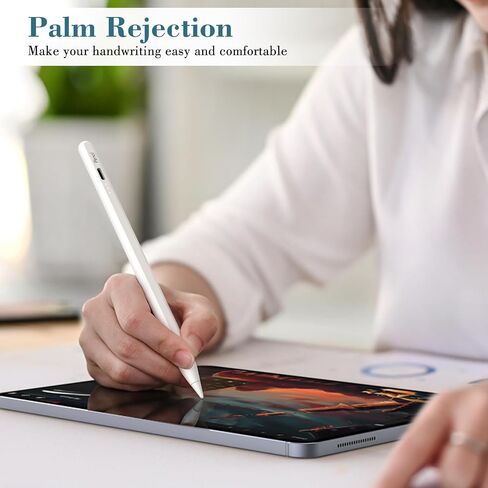 قلم ستايلس لجهاز iPad، شحن سريع لمدة 10 دقائق لقلم Apple iPad الجيل الأول/الثاني مع خاصية رفض راحة اليد، حساسية إمالة لجهاز iPad 6/7/8/9/10، iPad Pro 11 بوصة و12.9 بوصة، iPad Air 3/4/5، آيباد ميني 5/6 in Kuwait
