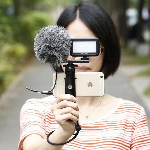 Smartphone Video Rig, Cell Phone Video Recording Kit Vlogging Stabilizer Equipment with Cardioid Microphone,Selfie LED Light, Solid Aluminum Cold Shoe Extension Bar Compatible with iPhone Smartphones in Saudi Arabia