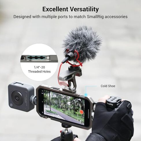 SmallRig Video Rig Kit for iPhone 13 Pro Max with Dual Handles, Aluminum Mobile Phone Stabilizer Kit with Dual Cold Shoe, Smartphone Video Rig Set for Filmmaking/Videography/Live Streaming-3604 in Saudi Arabia