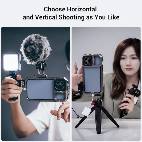 SmallRig Video Rig Kit for iPhone 13 Pro Max with Dual Handles, Aluminum Mobile Phone Stabilizer Kit with Dual Cold Shoe, Smartphone Video Rig Set for Filmmaking/Videography/Live Streaming-3604 in Saudi Arabia