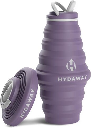 HYDAWAY Collapsible Water Bottle - 25oz I Reusable Water Bottle with Flip Top Lid for Travel, Hiking, Backpacking I Portable & Leakproof, Food-Grade Silicone, BPA Free, Collapses to 1.5" in Saudi Arabia