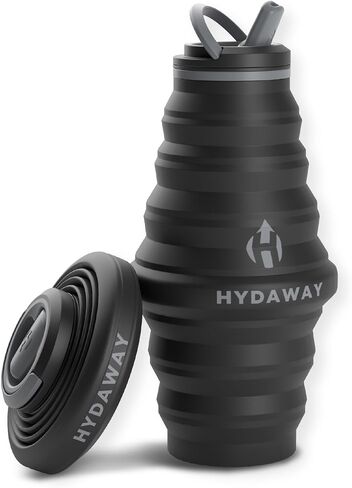 HYDAWAY Collapsible Water Bottle - 25oz I Reusable Water Bottle with Flip Top Lid for Travel, Hiking, Backpacking I Portable & Leakproof, Food-Grade Silicone, BPA Free, Collapses to 1.5" in Saudi Arabia