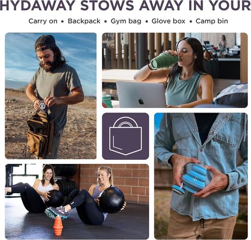 HYDAWAY Collapsible Water Bottle - 25oz I Reusable Water Bottle with Flip Top Lid for Travel, Hiking, Backpacking I Portable & Leakproof, Food-Grade Silicone, BPA Free, Collapses to 1.5" in Saudi Arabia