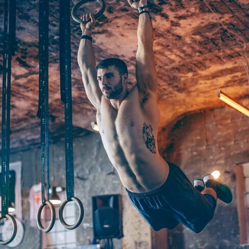 Synergee Wood Olympic Gymnastics Rings 1.25" and 1" Grip with Adjustable Straps & Grip Tape for Pull Ups Dips and Muscle Ups in Saudi Arabia