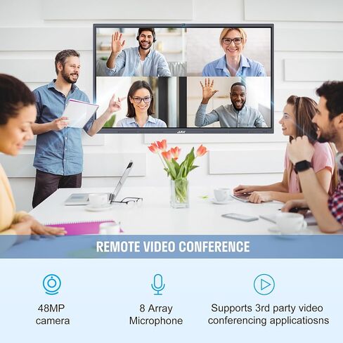 H11S-1 لوحة ذكية 65 بوصة، كاميرا ويب مدمجة، شاشة لمس 4K UHD IPS، لوحة بيضاء ذكية للمكتب والفصل الدراسي والمنزل in Kuwait