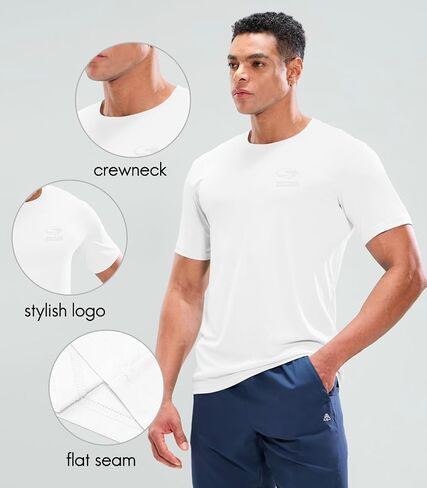 Haimont Men's UPF 50+ Sun Protection Fishing Shirts Short Sleeve Quick Dry Swim T-Shirt UV Workout Athletic Tee Shirt in Saudi Arabia