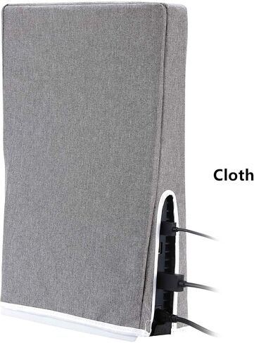 Game Console Dust Cover Horizontal/Vertical Dust-Proof Game Cover for PS5 Slim Console Protective Accessories (Horizontal Black) in Saudi Arabia