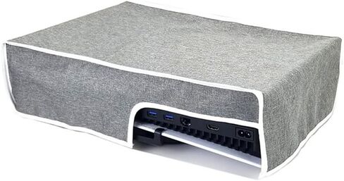 Game Console Dust Cover Horizontal/Vertical Dust-Proof Game Cover for PS5 Slim Console Protective Accessories (Horizontal Black) in Saudi Arabia
