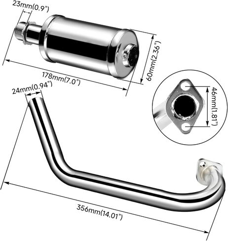 HIAORS Upgrade Exhaust Pipe Silencer Kit for Predator 212cc 196cc 224cc Coleman CT200U BT200X CT200U-EX Baja Warrior Massimo MB165 MB200 KT196 Mini Bike Go Kart Parts with Main Jet Kit Heat Wrap in Kuwait