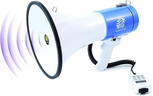 Bullhorn Megaphone with Siren & Volume Control/Recorder - Waterproof 30W Reliable and Consistent Performance, 700-sec Voice Recording with Maximum Range 1640Yards in Saudi Arabia