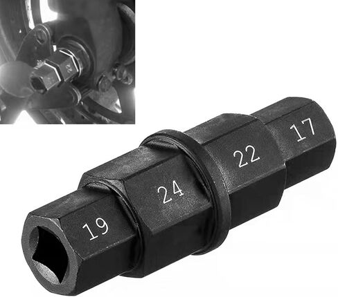 WINTOWIN Hex Axle Tool for Motorcycle Front Axle Wheel, 17 19 22 24mm -Hex Allen Front Wheel Hub Axle Spindle Socket Adapter Tool 3/8" Inch in Saudi Arabia