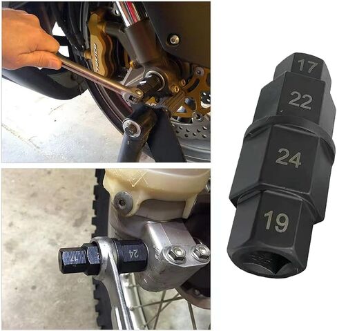 WINTOWIN Hex Axle Tool for Motorcycle Front Axle Wheel, 17 19 22 24mm -Hex Allen Front Wheel Hub Axle Spindle Socket Adapter Tool 3/8" Inch in Saudi Arabia