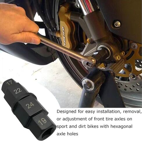 WINTOWIN Hex Axle Tool for Motorcycle Front Axle Wheel, 17 19 22 24mm -Hex Allen Front Wheel Hub Axle Spindle Socket Adapter Tool 3/8" Inch in Saudi Arabia