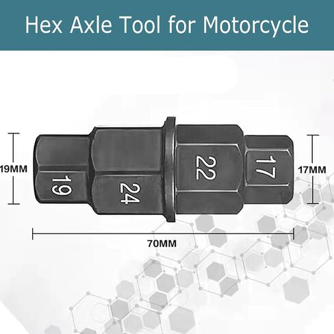 WINTOWIN Hex Axle Tool for Motorcycle Front Axle Wheel, 17 19 22 24mm -Hex Allen Front Wheel Hub Axle Spindle Socket Adapter Tool 3/8" Inch in Saudi Arabia