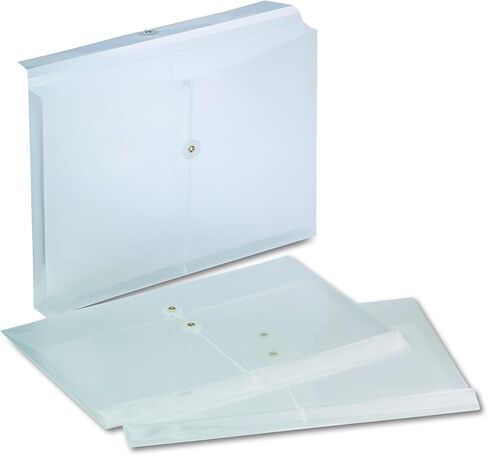 Pendaflex Expandable Poly String and Button Booklet Envelope, 14.5 x 9 Inches, Clear, 3 per Pack (63814-3) in Saudi Arabia