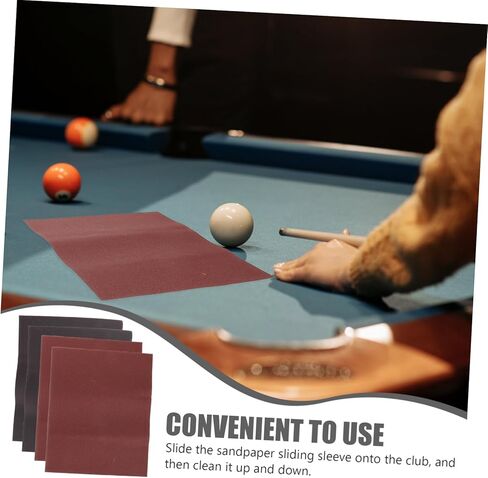 Unomor 4 Sheets Tools Sandpaper Pool cue Pool Stick polishing Paper Sand Paper for cues Pool Stick Cleaner Cleaning Tool polishing Paper for cues Billiard Supply Skin Head Club Shaping in Kuwait