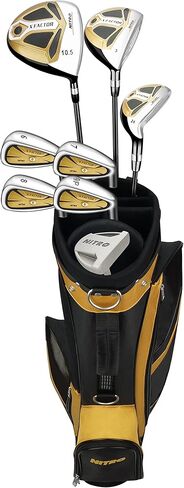 Nitro X Factor 13 Piece Golf Set All Graphite Men's, Left Handed, Gold/Silver in Saudi Arabia