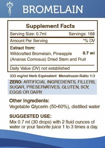 Secrets of the Tribe Bromelain Tincture Alcohol-Free Extract, Wildcrafted Bromelain, Pineapple (Ananas Comosus) (2x4 FL OZ) in Saudi Arabia