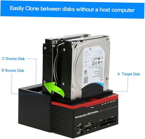 HDD Dock 3 HDD Dock Hard Disk Base 3 Disk Hard Disk Base Three Position Hard Disk Base Hard Disk Black Card Reader Usb3.0 Hard Disk Base Hard Disk Base in Saudi Arabia