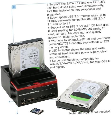 HDD Dock 3 HDD Dock Hard Disk Base 3 Disk Hard Disk Base Three Position Hard Disk Base Hard Disk Black Card Reader Usb3.0 Hard Disk Base Hard Disk Base in Saudi Arabia