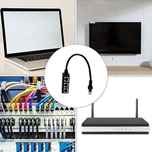 HRIOEKAX RJ45 Ethernet Splitter Cable, RJ45 Y Splitter Adapter 1 to 3 Port Ethernet Switch Adapter Cable for CAT 5 CAT 5e CAT 6 CAT 7… in Saudi Arabia