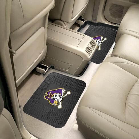 FANMATS 17620 NCAA East Carolina Pirates Back Row Utility Car Mats - 2 Piece Set, 14in. x 17in., All Weather Protection, Universal Fit, Deep Resevoir Design, Molded Team Logo in Saudi Arabia