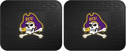 FANMATS 17620 NCAA East Carolina Pirates Back Row Utility Car Mats - 2 Piece Set, 14in. x 17in., All Weather Protection, Universal Fit, Deep Resevoir Design, Molded Team Logo in Saudi Arabia