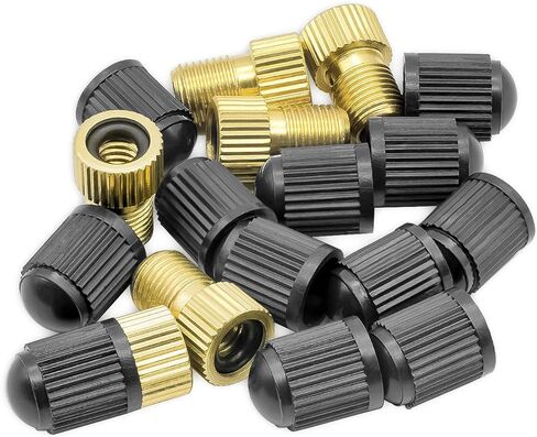 محول صمام بريستا من النحاس مع أغطية قيمة - محول بريستا إلى شريدر - من فرنسا/المملكة المتحدة إلى الولايات المتحدة - منفاخ إطارات الدراجة، أدوات ضاغط هواء للدراجة لتضخيم الإطارات باستخدام مضخة قياسية أو ضاغط هواء in Kuwait