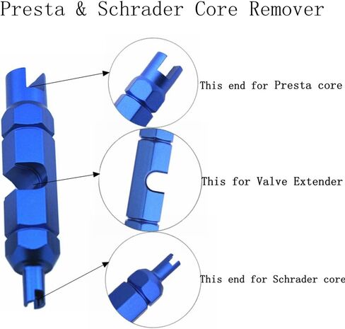 طقم جذع صمام بدون أنابيب 40 مم | جذع صمام بريستا بدون أنبوب للدراجة مع أداة إزالة الصمام الأساسية - أغطية جذع صمام بريستا من سبيكة - سبيكة خفيفة للغاية - زوج - اختر اللون/الحجم (أسود-40 مم) in Kuwait
