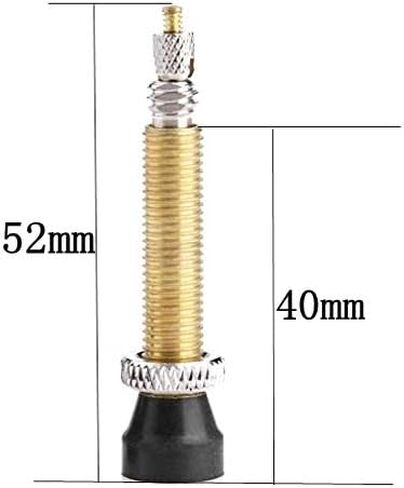 طقم جذع صمام بدون أنابيب 40 مم | جذع صمام بريستا بدون أنبوب للدراجة مع أداة إزالة الصمام الأساسية - أغطية جذع صمام بريستا من سبيكة - سبيكة خفيفة للغاية - زوج - اختر اللون/الحجم (أسود-40 مم) in Kuwait