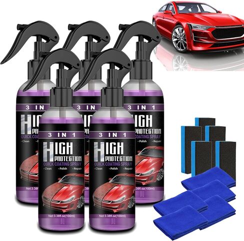 3 In 1 High Protection Quick Car Coating Spray, 5 Bottles Ottostuart Car Coating Agent, 3-In-1 High Protection Car Spray 3 In 1 Spray Quick Coating Spray Spray Coating Agent Nano Spray (2Sets,100ML) in Saudi Arabia