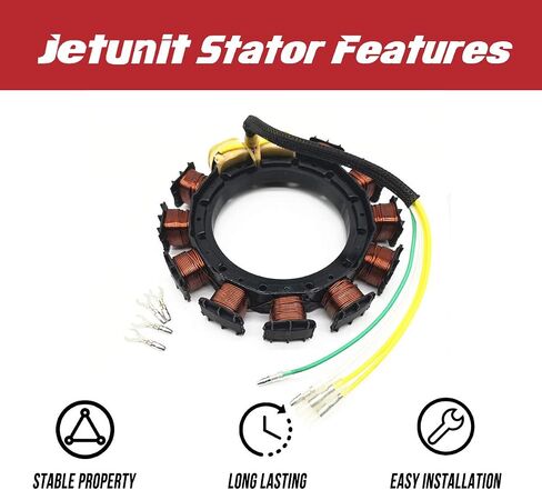 Stator for Mercury 174-2075K1 Outboard 30,40,45,50,55,60,65,75,90 HP Jet 398-832074A5 832074A11 832075A13 832075A14 9873A15 9873A18 9873A29 2 Stroke 2/3 Cylinder 9-Amp 1995-2005 in Saudi Arabia