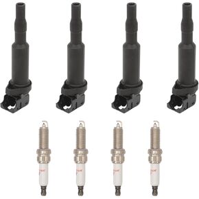 4 عبوات من شمعات الإشعال البلاتينية الإيريديوم وملفات الإشعال تناسب ميني كوبر 2007-2013 كوبر كونتري مان 2011-2016 كوبر بيسمان 2013-2016 1.6 لتر، تحل محل UF-598 12137575010 19005293 NGK97968 in Kuwait