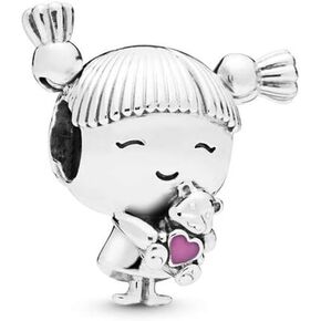 MiniJewelry Cute Daughter Charm fits Pandora Charms Bracelets Sister Family Granddaughter Sterling Silver Bead