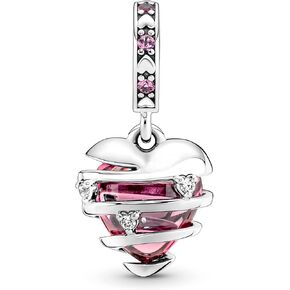 S925 Silver Charm for Bracelet Necklace Sterling Silver Dangles Love Confession Heart Spiral for Women