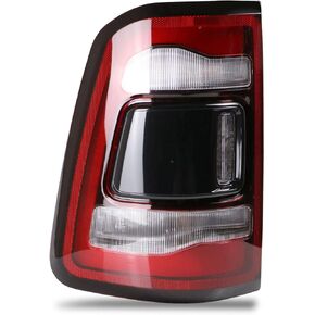 LED Tail Lights Red Cover with Blind Spot Detection Compatible With 2019-2023 Dodge Ram 1500 Left Driver Side Replace:68262531AH