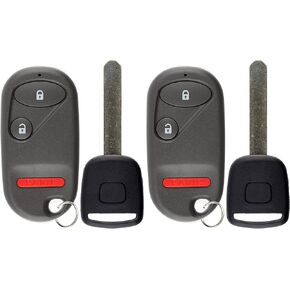 KeylessOption Keyless Entry Car Remote Fob With Uncut High Security T5 Ignition Transponder Key Replacement For NHVWB1U521 NHVWB1U523 (Pack of 2)