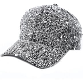 Shiny Sequin Baseball Cap for Women Girls Glitter Bling Party Hats Adjustable Trucker Baseball Caps