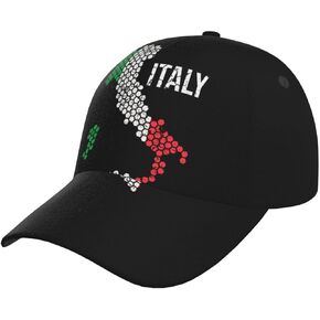Fashion Italy Baseball Hat Cap Men Women Retro Italian Flag Adjustable Size Hat…