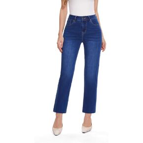 FLYING BANANA Women's High Waisted Straight Ankle Stretch Denim Trendy Jeans