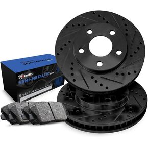 R1 Concepts Rear Brakes and Rotors Kit |Rear Brake Pads| Brake Rotors and Pads| Semi Metallic Brake Pads and Rotors |fits 2014-2022 BMW i3, Mini Cooper, Cooper Clubman, Cooper Countryman